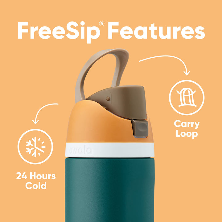 Owala FreeSip Insulated Stainless Steel Water Bottle with Straw for Sports and Travel, BPA-Free, 24-oz, Shy Marshmallow 24 oz