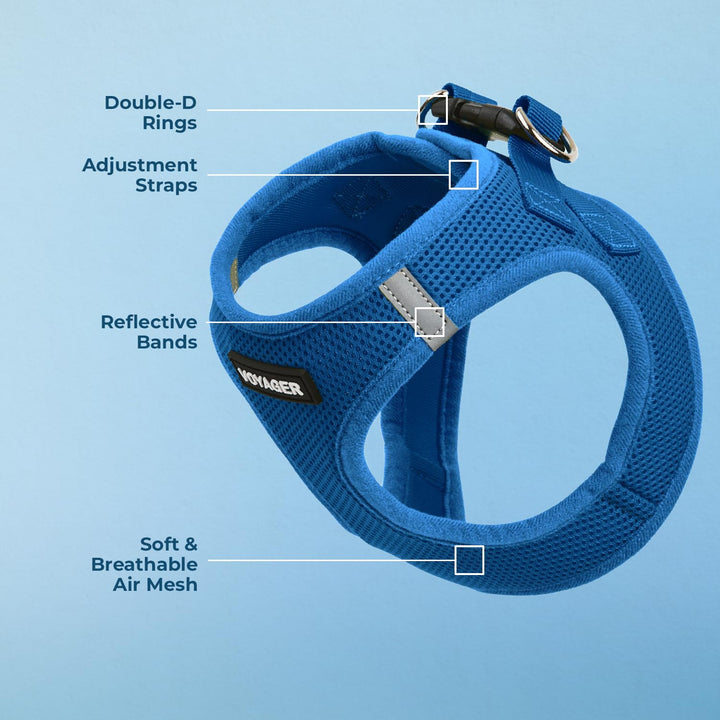 Voyager Step-in Air Cat Harness - All Weather Mesh Step in Vest Harness for Small and Medium Cats by Best Pet Supplies - Harness (Royal Blue), XXXS (Chest: 9.5-10.5") Harness (Royal Blue) XXXS (Chest: 9.5" -10.5" * Fit Cats)