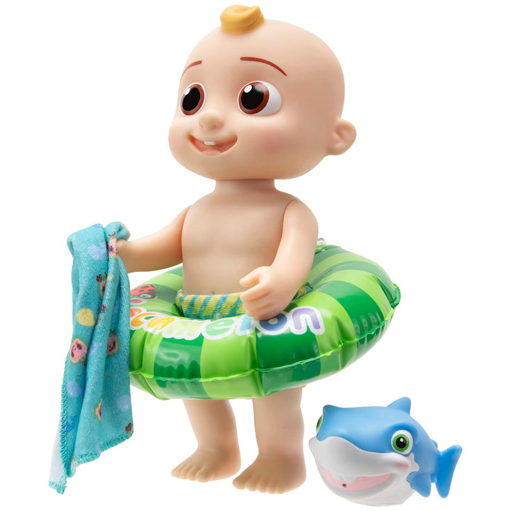 CoComelon - Splish Splash JJ Doll- with Shark Bath Squirter and Water Accessories Water Play - Toys for Kids and Preschoolers -  Exclusive