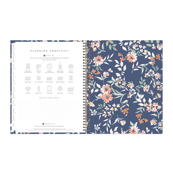 Blue Sky Sustainability 2024 Weekly and Monthly Planner, January - December, 8.5" x 11", Reinforced Paper Cover, Wirebound, Effie (138325-24) 8.5" x 11" New Version