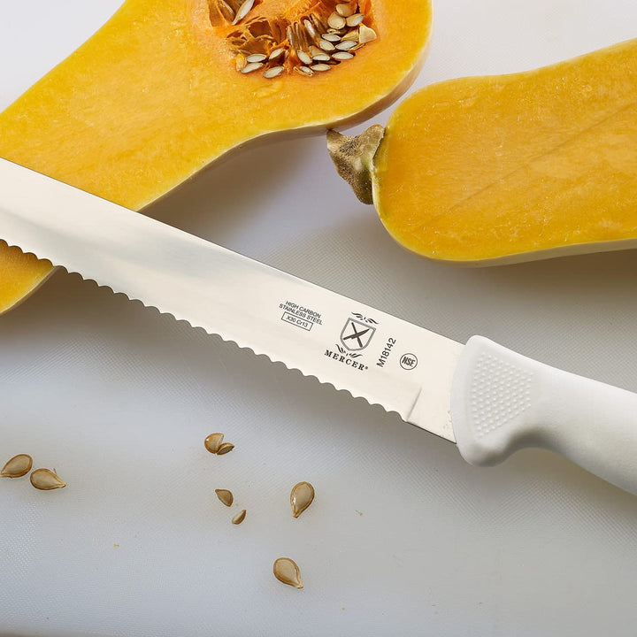 Mercer Culinary Ultimate White 10" Wavy Edge Slicer Knife Slicer Wavy Edge 10" Slicer Knife (Wavy Edge)