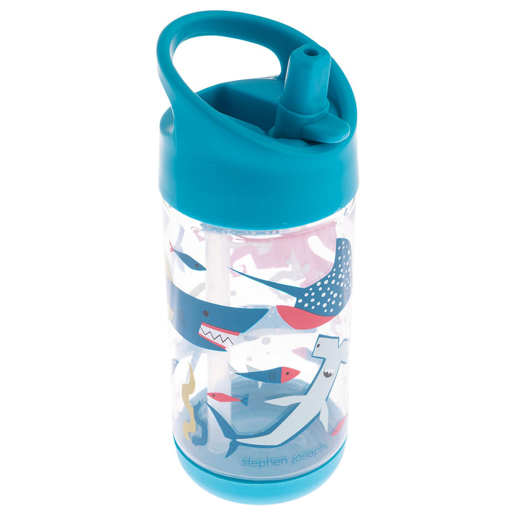 Stephen Joseph, Kids Flip Top Water Bottle, 10 oz Tritan BPA Free, Water Bottle for Girls & Boys, Back to School Flip Top Bottle, Sharks