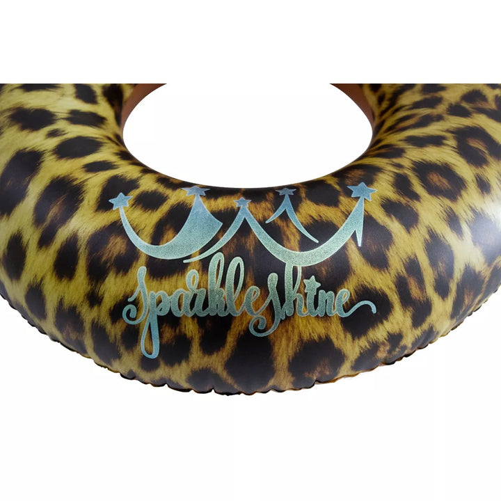 Pool Central Inflatable Leopard Print Swimming Pool Inner Tube - 35"