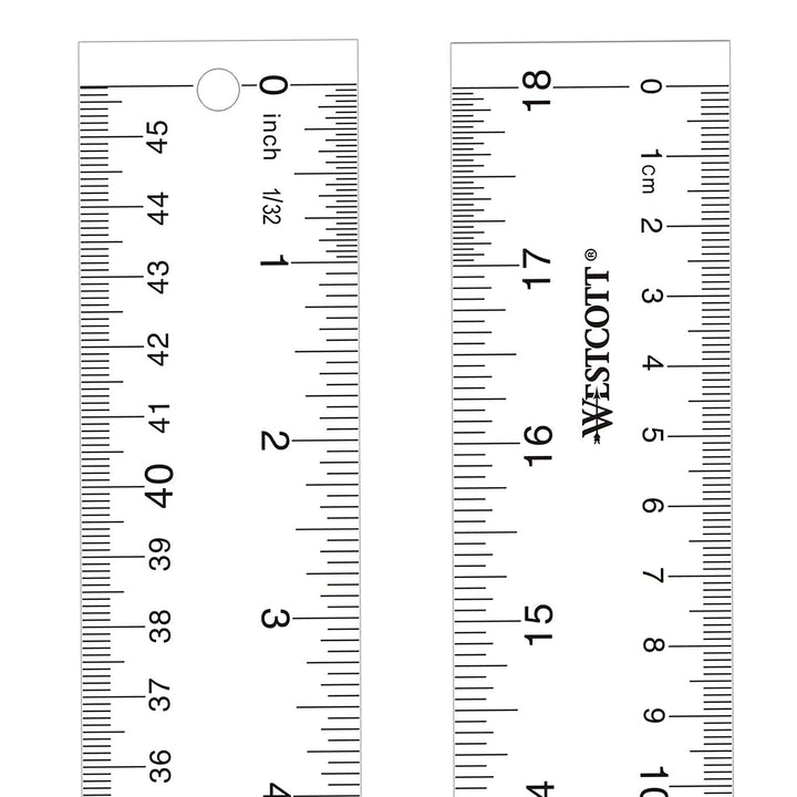 Westcott 10562 Acrylic Clear Ruler, 18 In