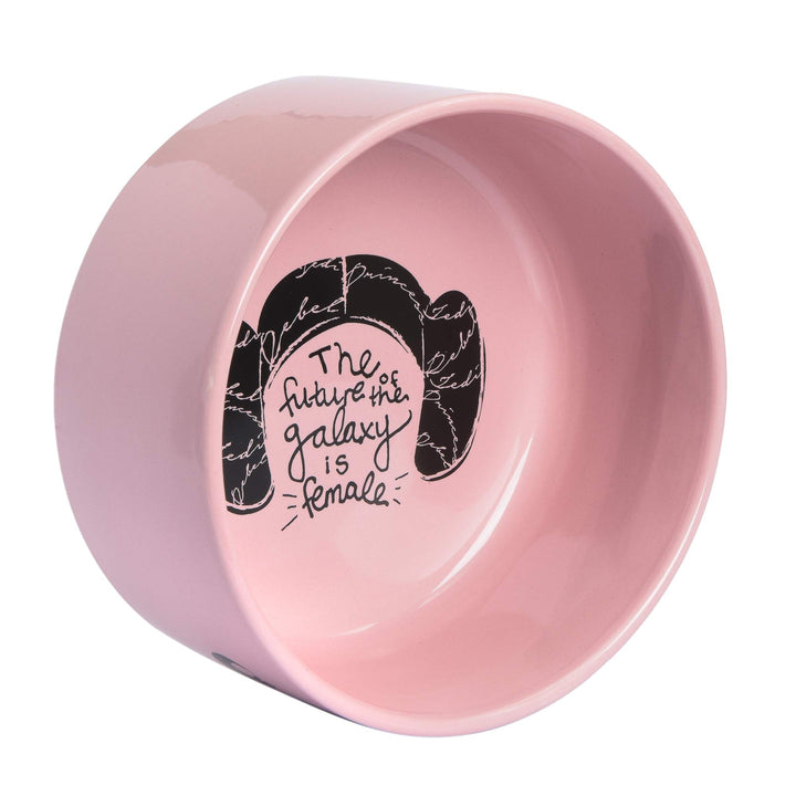 STAR WARS Princess Leia "Future is Female" Dog Bowl, 6 Inch | 6" Dog Bowl, Ceramic Dishwasher Safe STAR WARS Dog Food Bowl Holds up to 3.5 Water, Dry Food, or Wet Food,Pink,1 Count (Pack of 1),FF13175