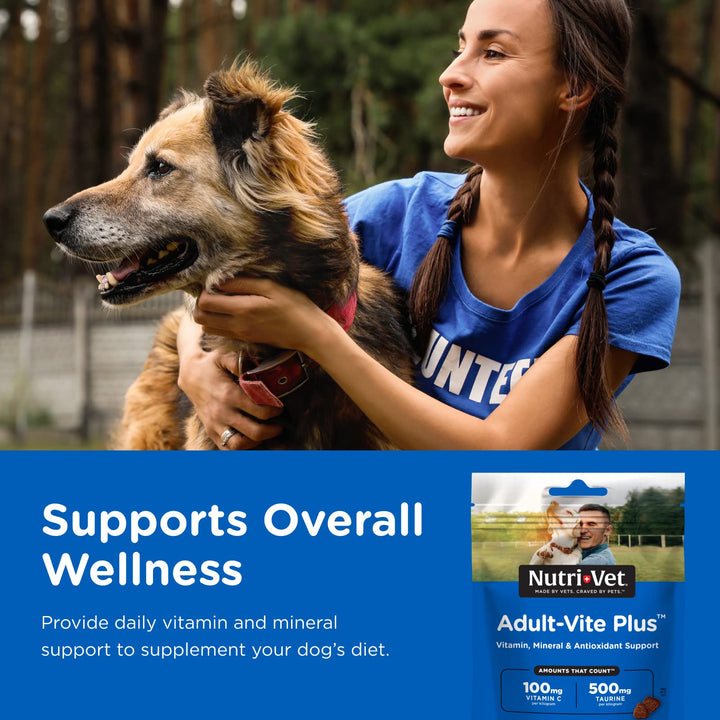 Nutri-Vet Adult-Vite Plus Soft Chews for Dogs |Formulated with Vitamins and Minerals | Supports Everyday Health | 70 Count, 6 Ounces