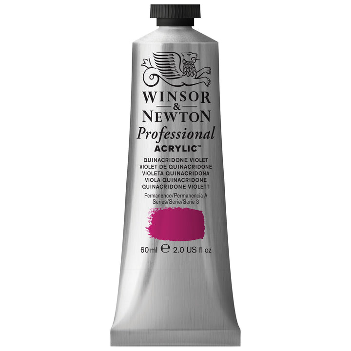 Winsor & Newton Professional Acrylic Paint, 60ml (2-oz) Tube, Quinacridone Violet 2-oz Tube