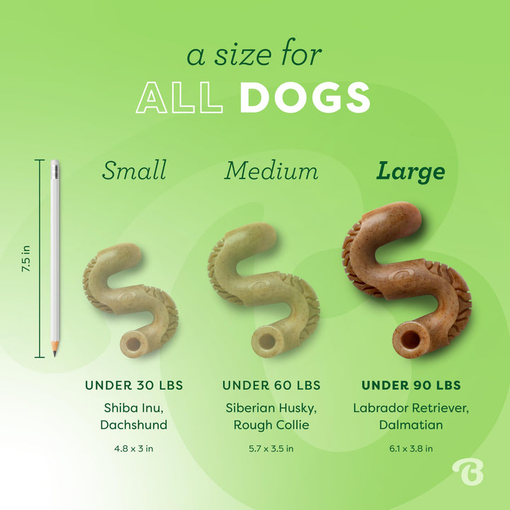 Benebone Tripe Bone Durable Dog Chew Toy for Aggressive Chewers, Real Tripe, Made in USA, Large