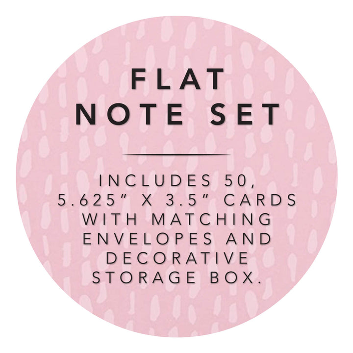 Graphique Gold Heart Flat Notes – Note Card Stationery with Adorable Soft Pink Border and Printed Gold Heart, 50 Note Cards and Matching Envelopes for Thank You Notes and Invitations, 5.625" x 3.5"