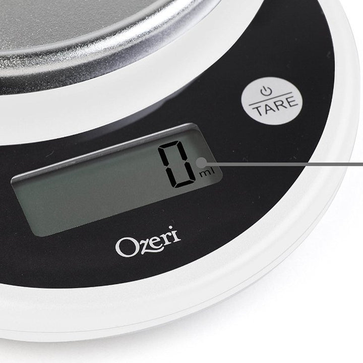 Ozeri Pronto Digital Multifunction Kitchen and Food Scale, Black on White