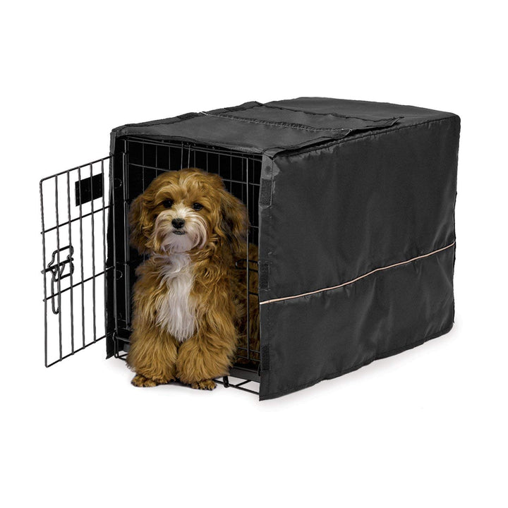 MidWest Homes for Pets Dog Crate Cover, Privacy Dog Crate Cover Fits MidWest Dog Crates, Machine Wash & Dry, Black, 22-Inch