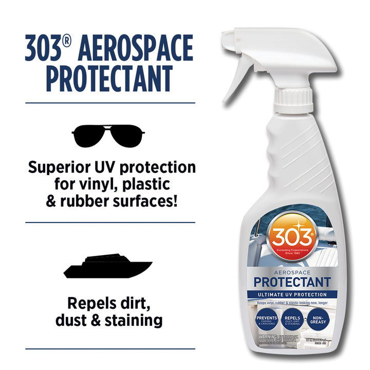 303 Products Marine Aerospace Protectant – UV Protection – Repels Dust, Dirt, & Staining – Smooth Matte Finish – Restores Like-New Appearance – 16 Fl. Oz. (30340CSR) 16 Fl Oz (Pack of 1)