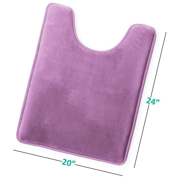 Clara Clark Bathroom Rugs, Velvet Memory Foam Bath Mat, Non-Slip, Machine Washable Bath Rugs - Dries Quickly, Ultra Soft Plush Bath Mats for Bathroom, 20 x 24, Lavender Dream Solid Contour