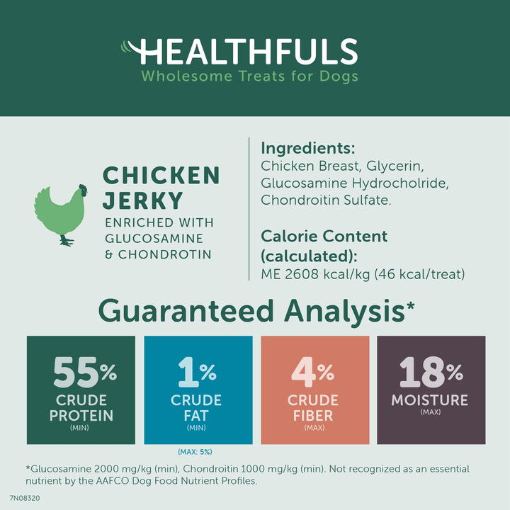 Healthfuls Chicken Jerky Dog Treats with Glucosamine & Chondroitin, 16oz