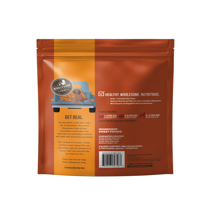 Wholesome Pride Sweet Potato Bites 100% All-Natural Single Ingredient Dog Treats, 16 oz 1 Pound (Pack of 1)