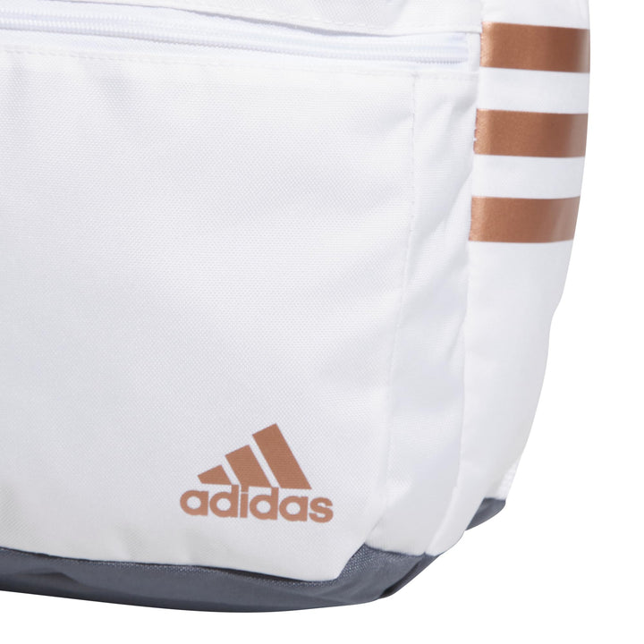 adidas Classic 3-Stripe Backpack 5.0, White/Rose Gold/Onix Grey, One Size