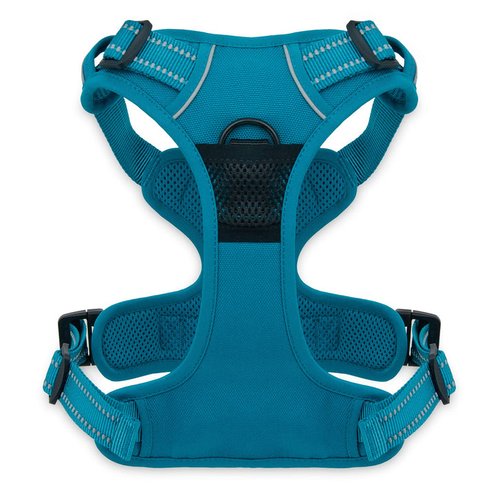 Voyager Dog Harness Dual Leash Attachment No-Pull Control Adjustable Soft But Strong Pet Harness For Medium And Large Dogs With 3M Reflective Technology - Turquoise, XL (Chest: 28 - 37")