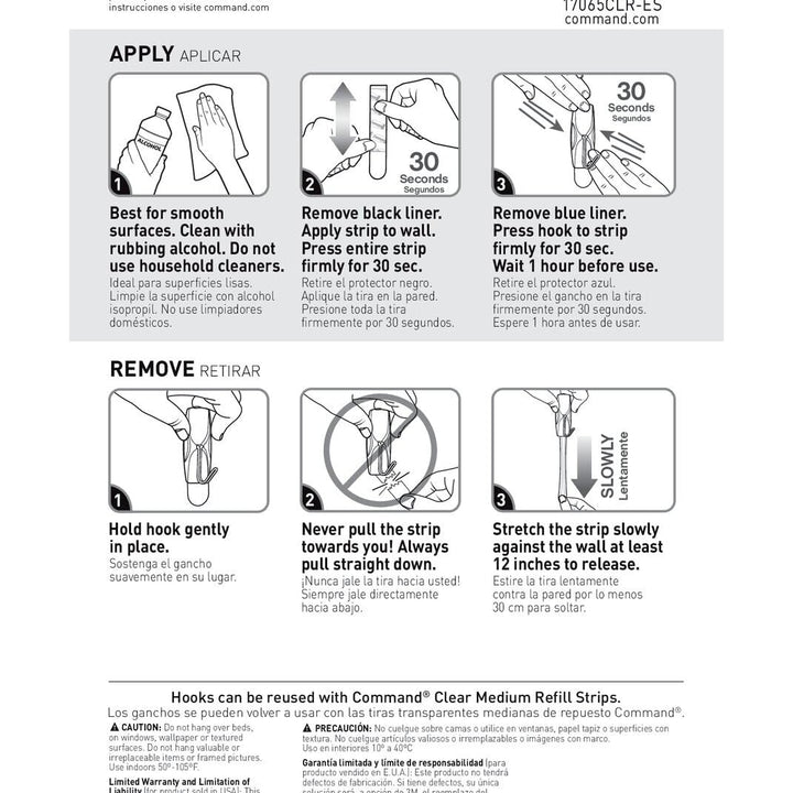 Command Medium Wire Toggle Hooks, Damage Free Hanging Wall Hooks with Adhesive Strips, No Tools Wall Hooks for Hanging Organizational Items in Living Spaces, 10 Clear Hooks and 12 Command Strips