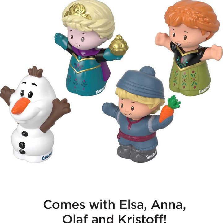 Fisher-Price Little People Toddler Toys Disney Frozen Elsa & Friends Figure Set with Anna Kristoff & Olaf for Ages 18+ Months 4-Pack