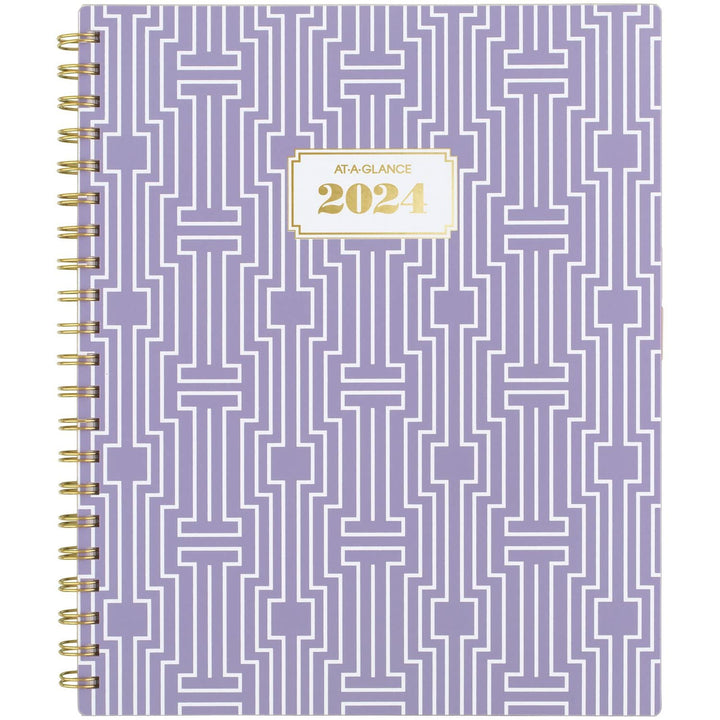 AT-A-GLANCE 2024 Weekly & Monthly Planner, 8-1/2" x 11", Large, BADGE, Geo (1675G-905-24) 2024 New Edition