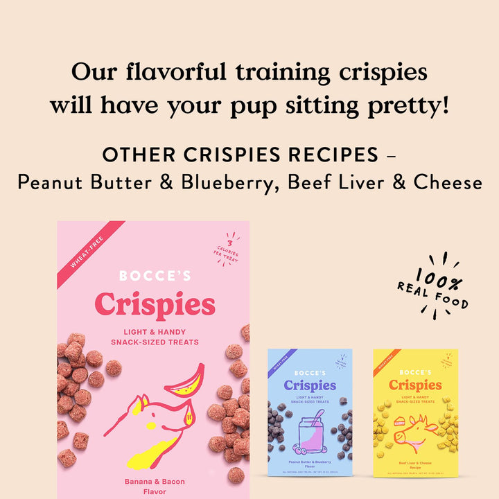 Bocce's Bakery Crispies Training Treats for Dogs, Wheat-Free Dog Treats, Made with Real Ingredients, Baked in The USA, All-Natural & Low Calories Training Treats, Beef Liver & Cheese Recipe, 10 oz Beef Liver + Cheese 10 Ounce (Pack of 1)