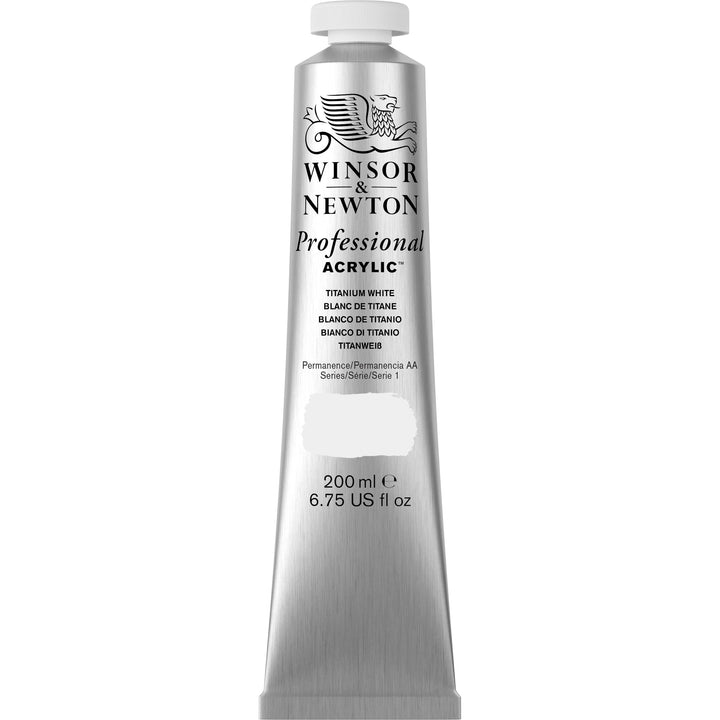 Winsor & Newton Professional Acrylic Paint, 200ml (6.75-oz) Tube, Titanium White 6.75-oz Tube