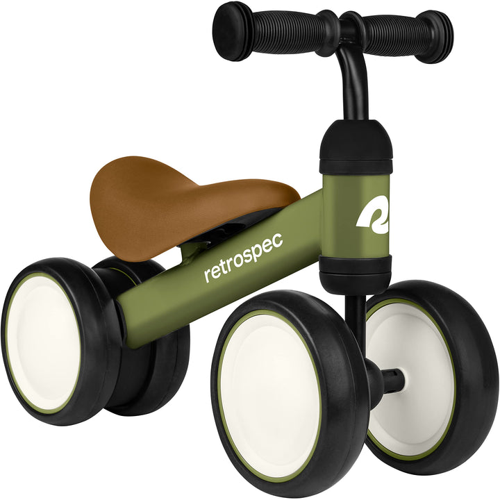 Retrospec Cricket Baby Walker 4-Wheel Balance Bike for Ages 12-24 Months Toddlers | First Birthday Gift - Toddler Bicycle Toy for 1 Year Old’s - Ride On Toys for Boys & Girls Olive Drab One Size