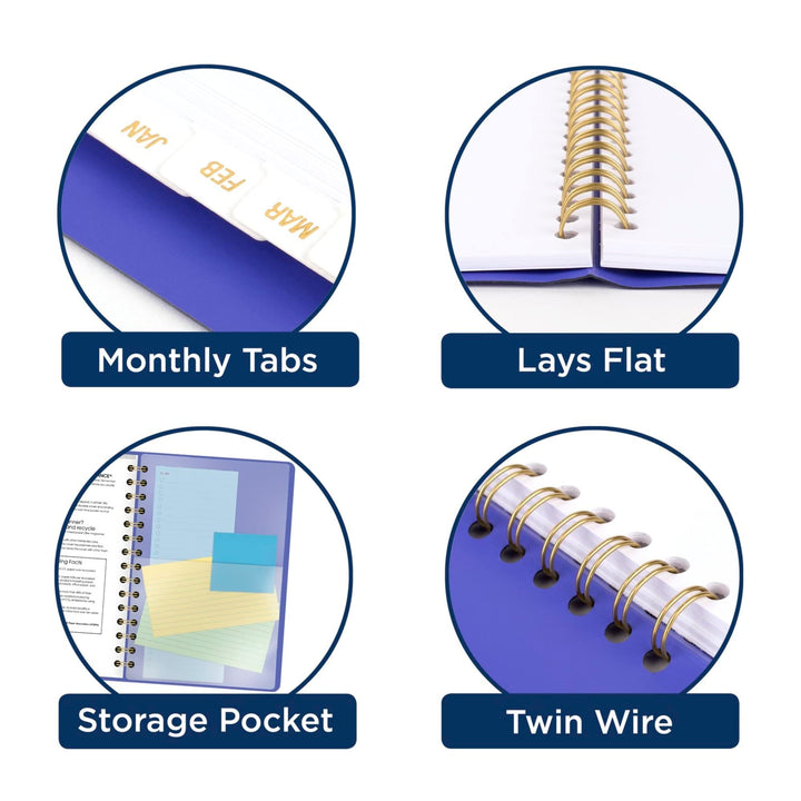 AT-A-GLANCE 2023-2024 Academic Planner, Weekly & Monthly, 5" x 8", Small, Monthly Tabs, Pocket, Flexible Cover, Contemporary, Purple (70101X1824) 2023-2024 New Edition