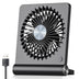 Koonie USB Fan, Strong Wind Ultra Quiet Small Desk Fan 220° Tilt Folding 3 Speeds Adjustable USB-C Corded Powered Personal Fan for Home Office Desktop Black Black without Battery 5.7in