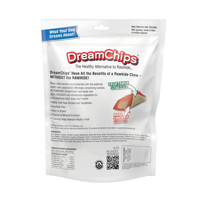 DreamBone DreamChips, Rawhide Free Dog Chews Made with Real Chicken and Vegetables, 24 Count 13.5 Ounce (Pack of 1)