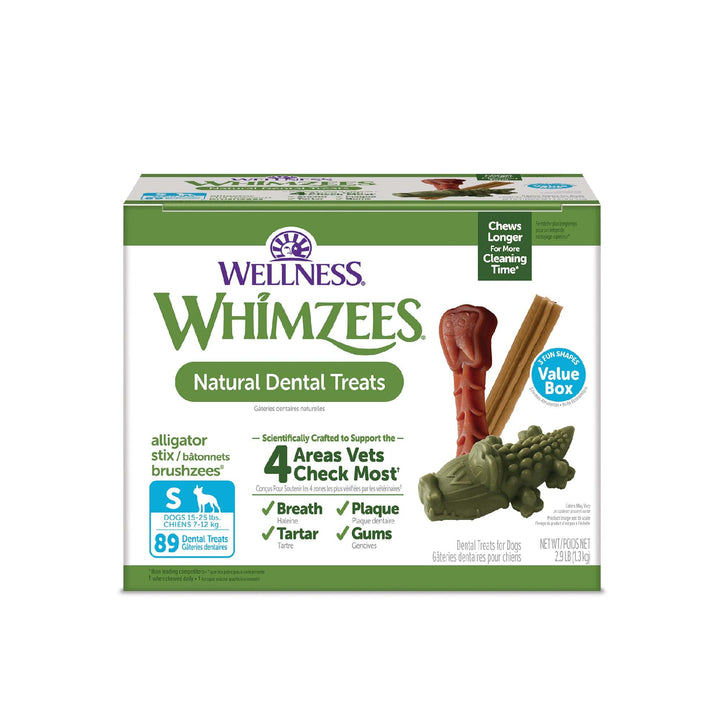 WHIMZEES by Wellness Value Box Natural Dental Chews for Dogs, Long Lasting Treats, Grain-Free, Freshens Breath, Small Breed, 89 count Dental Small 2.9 Pound (Pack of 1)