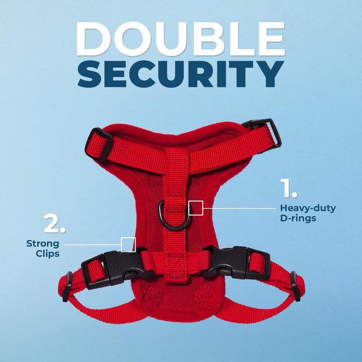 Voyager Step-in Lock Pet Harness - All Weather Mesh, Adjustable Step in Harness for Cats by Best Pet Supplies - Red, XXXS