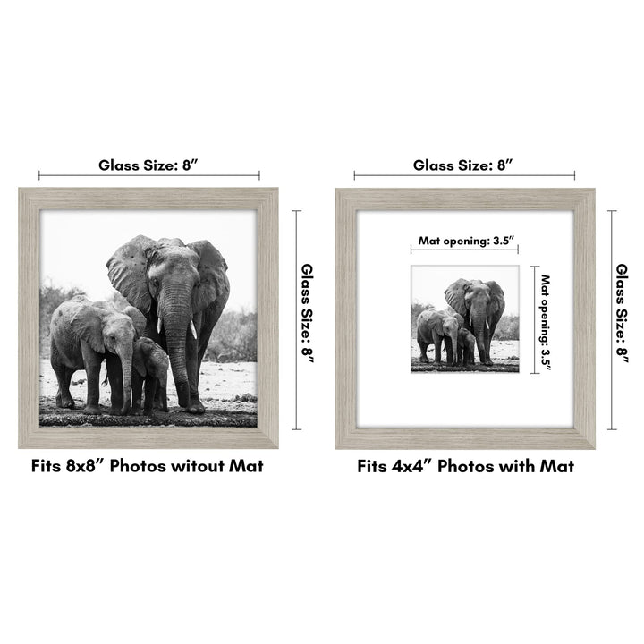 Americanflat 6x8 Picture Frame with Shatter-Resistant Glass - Use as 3x5 Frame with Mat or 6x8 Frame Without Mat - Signature Collection - Photo Frame for Tabletop and Wall Display - White 6x6