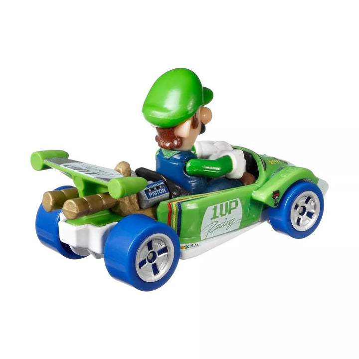 Hot Wheels Mario Kart 1:64 Scale Luigi Circuit Special, Collectible Vehicle