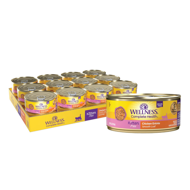 Wellness Complete Health Grain-Free Wet Canned Kitten Food, Natural Ingredients, Made with Real Meat, All Breeds, Smooth Pate (Kitten, Whitefish, 5.5-Ounce Can, Pack of 24) Whitefish & Tuna 5.5 Ounce (Pack of 24)