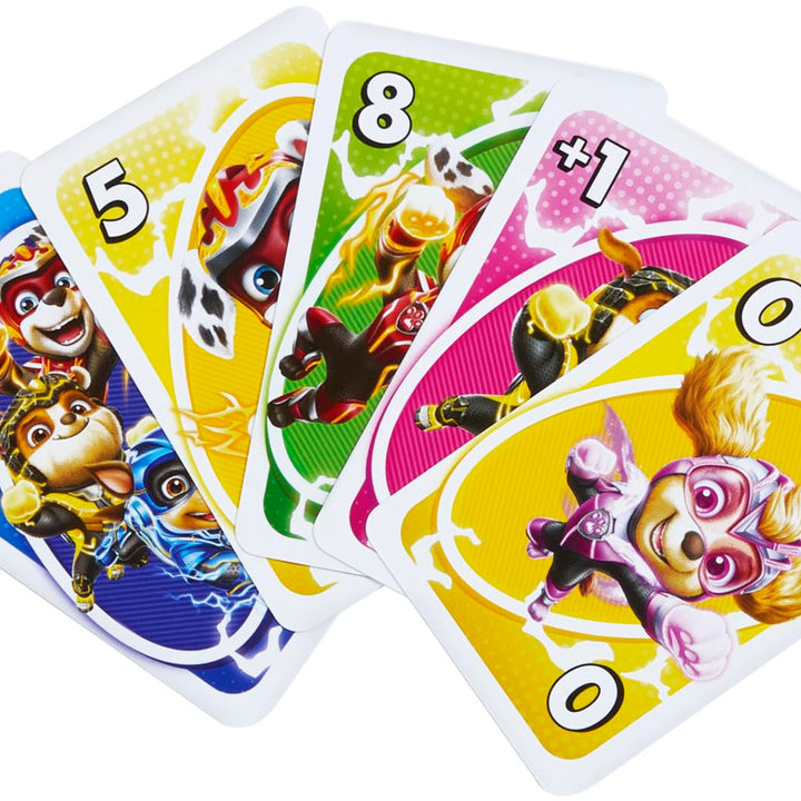 Mattel Games UNO Junior Paw Patrol: The Mighty Movie Kids Card Game for Family Night Featuring 3 Levels of Play