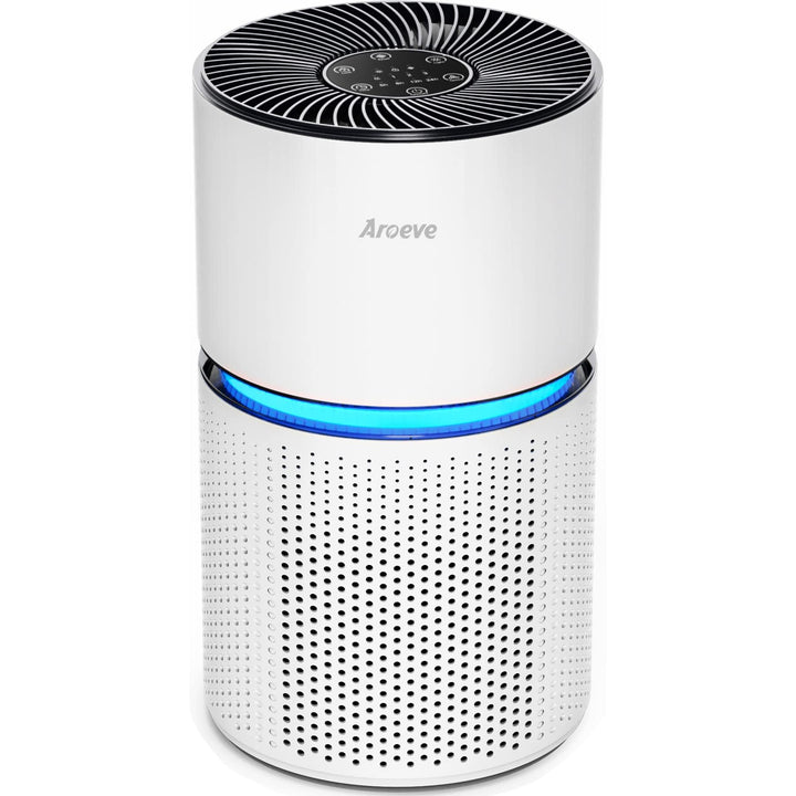 AROEVE Air Purifiers for Home Large Room Coverage Up to 1095 Sq.Ft Air Cleaner Impressive Filtration Remove Dust, Pet Dander for Office, Bedroom, MK03- White Middle