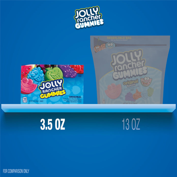 JOLLY RANCHER Gummies Original Fruit Flavored, Halloween Candy Box, 3.5 oz Original Flavors 3.5 oz (Pack of 1)