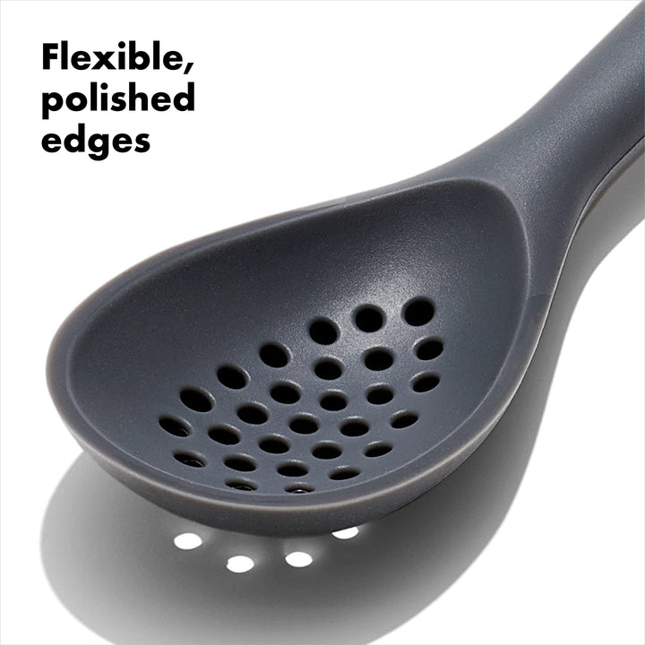 OXO Good Grips Silicone Slotted Spoon, us:one size, Peppercorn