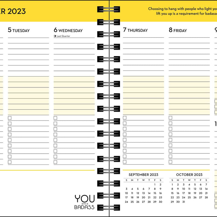 You Are a Badass Deluxe Organizer 17-Month 2023-2024 Monthly/Weekly Planner Cale