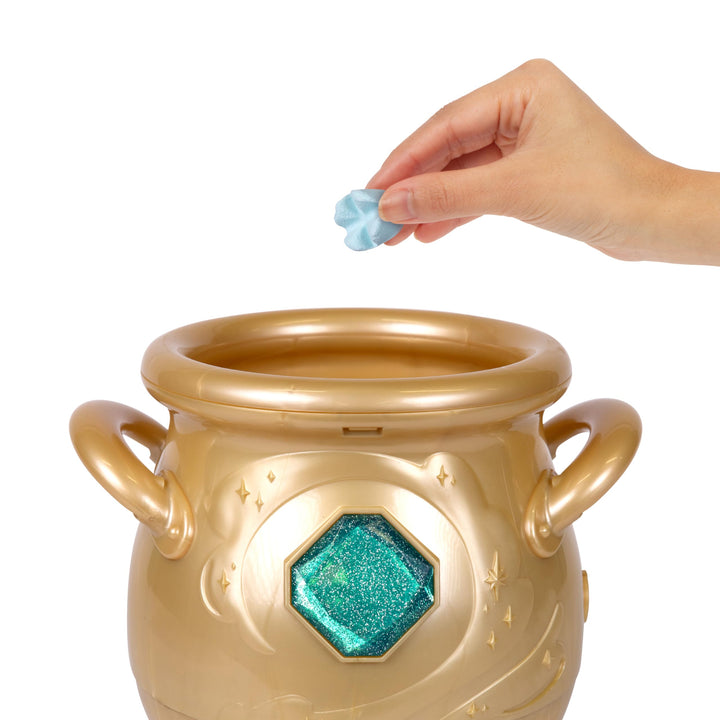 Magic Mixies - Magical Real Misting Gold Cauldron with 8 Inch Plush Toy. Follow The Spell Book Add The Magic Ingredients. Who Will You Magically Create? Blue Plush