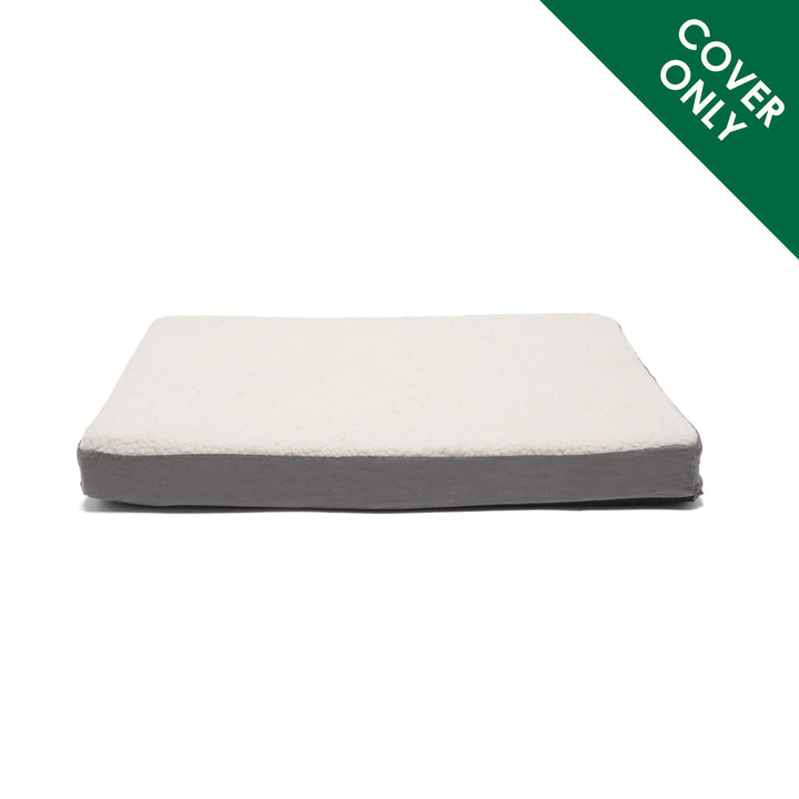 Furhaven Replacement Dog Bed Cover Sherpa & Suede Mattress, Machine Washable - Gray, Large