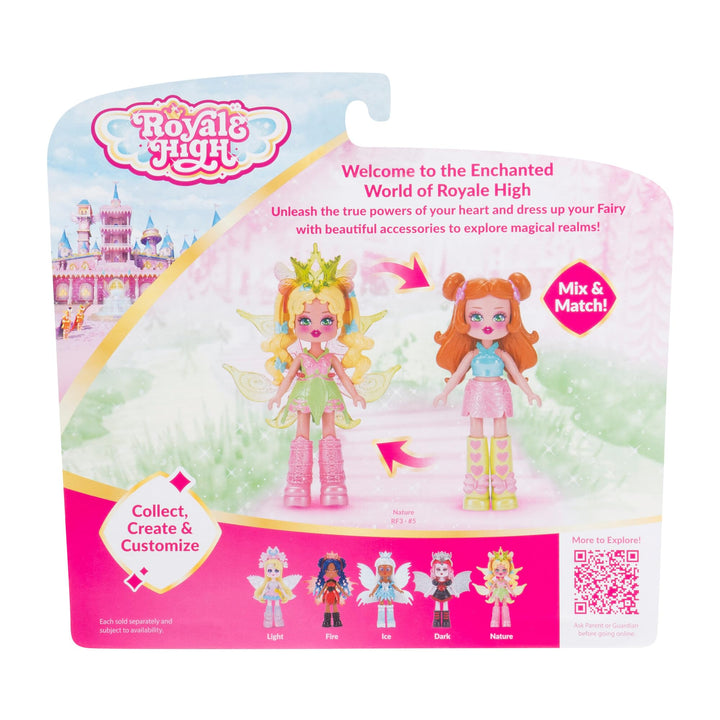 Royale High 3” Nature Fairy Fashion Doll - 1 Figure with 9 Fashion Accessories - Virtual Item Code Included - Series 1 - Ages 5+