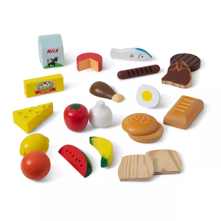 Melissa & Doug Food Groups - 21Pc Wooden and 4 Crates