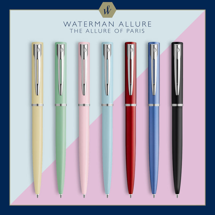 Waterman Allure Ballpoint Pen Mint Green Pastel Lacquer Medium Point Blue Ink With Gift Box Pastel Green