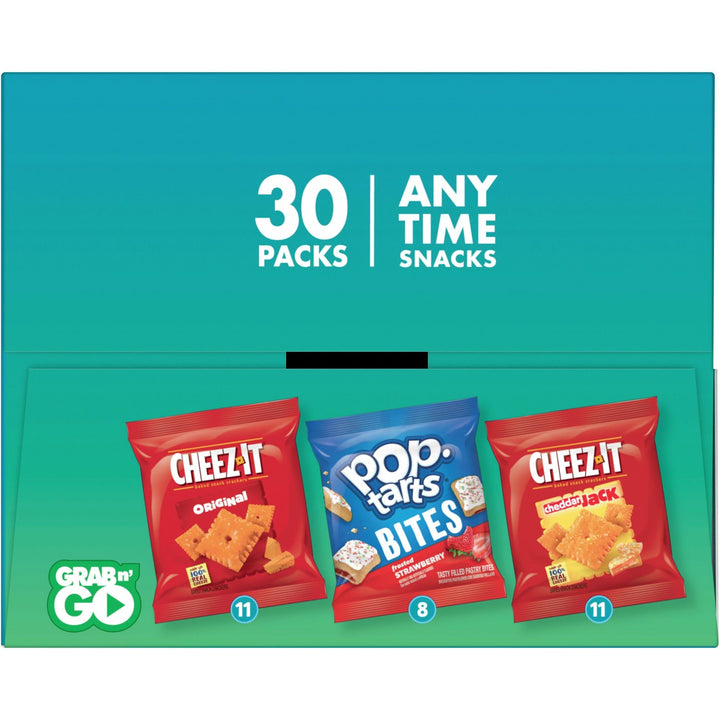 Kellogg's Snacks, Lunch Snacks, Kids Snacks, Grab n' Go, Variety Pack, 33.42oz Box (30 Packs) Cheez-It, Pop-Tarts