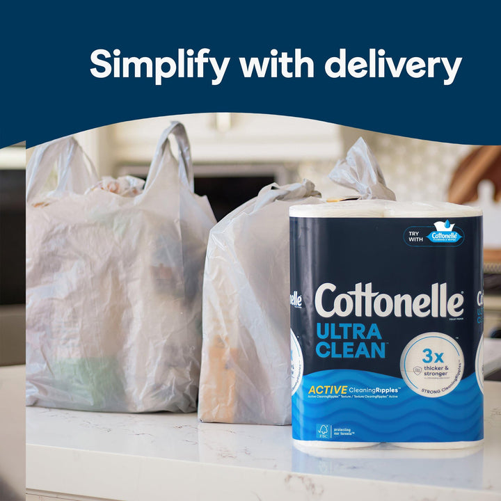 Cottonelle Ultra Clean Toilet Paper with Active CleaningRipples Texture, 24 Family Mega Rolls (24 Family Mega Rolls = 132 Regular Rolls) (4 Packs of 6), 353 Sheets Per Roll, Packaging May Vary 353 sheet (Pack of 24)