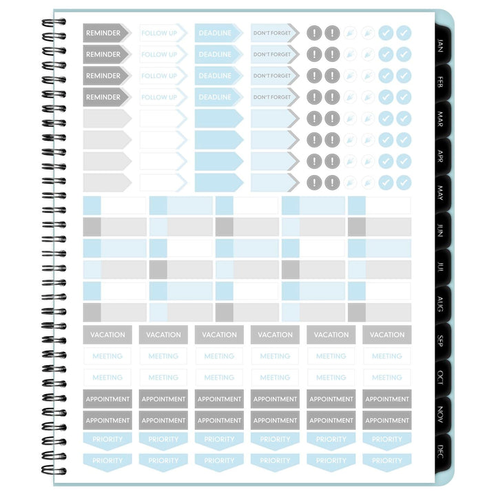 AT-A-GLANCE 2025 Planner, Weekly & Monthly, 8-1/4" x 11", Large, Contemporary Lite, Sky Blue (7095XL3825) 2025 New Edition