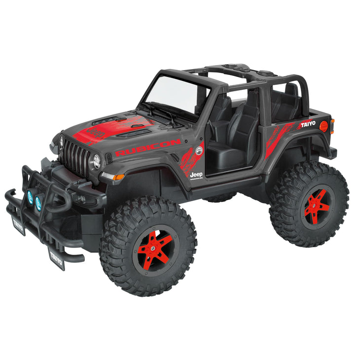 Jeep Wrangler Rubicon 2 Door 1:16 Scale R/C - Black - Taiyo, 2.4GHz, Remote Control Vehicle, Authentic Design, Battery Powered Hobby Car Jeep Wrangler Rubicon