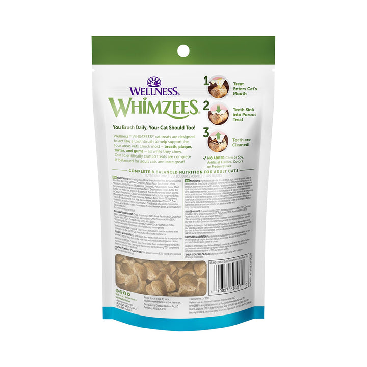 Whimzees Wellness Natural Cat Dental Treats, Chicken & Salmon Flavor, 2 Ounce 2 Ounce (Pack of 1)